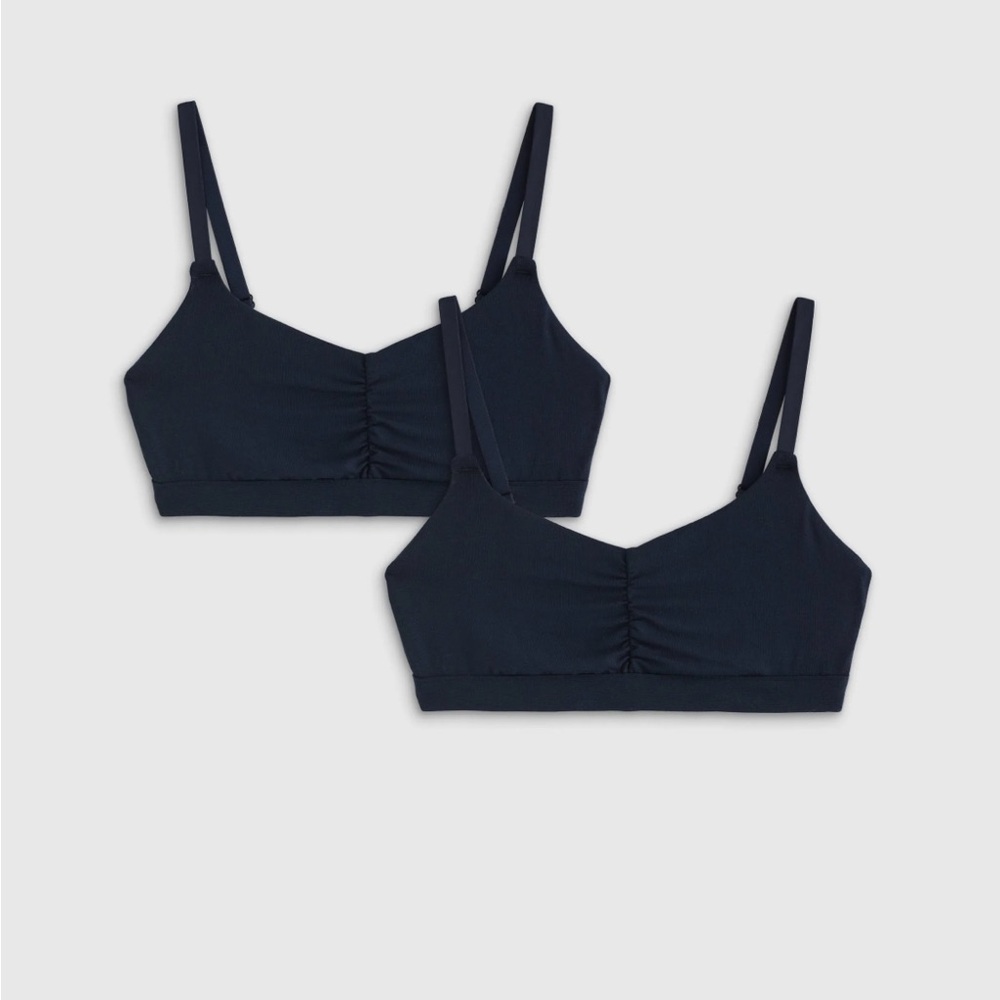 Quince Micromodal Ruched Bralette (2-pack) Small